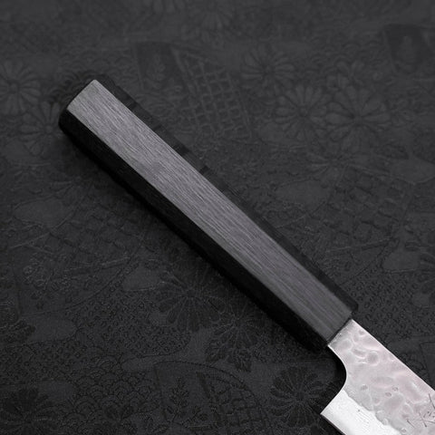 Sujihiki AUS-10 Tsuchime Damascus Dark Blue Urushi Handle 240mm