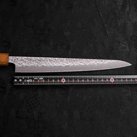 Sujihiki AUS-10 Tsuchime Damascus Yaki Urushi Handle 240mm