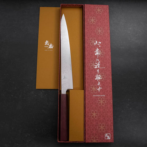 Sujihiki SLD Damascus Purple Urushi Handle 240mm