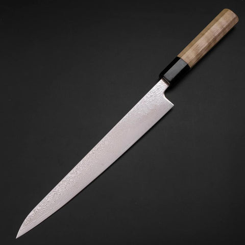 Sujihiki SLD Wave Damascus Buffalo Magnolia Handle 240mm