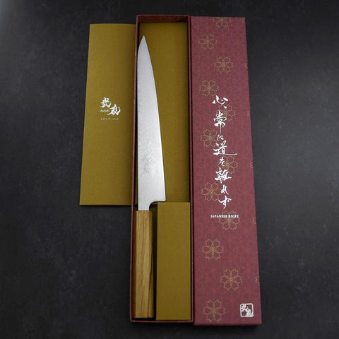 Sujihiki SLD Wave Damascus Oak Handle 240mm