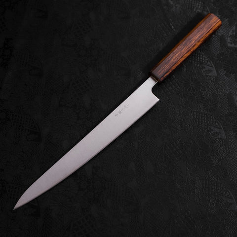 Sujihiki Stainless Clad Blue Super Polished Sumi Urushi Handle 240mm