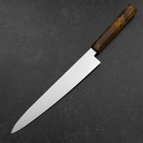 Sujihiki VG-10 Damascus Yellow-Brown Birch Handle 240mm