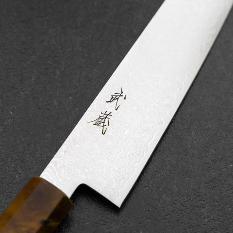 Sujihiki VG-10 Damascus Yellow-Brown Birch Handle 240mm