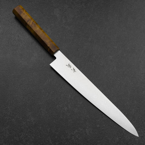 Sujihiki VG-10 Damascus Yellow-Brown Birch Handle 240mm