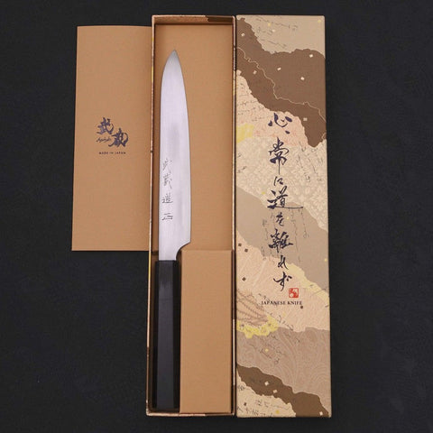 Sujihiki White Steel #2 Super Lucida Manico Bufalo Ebano 170mm