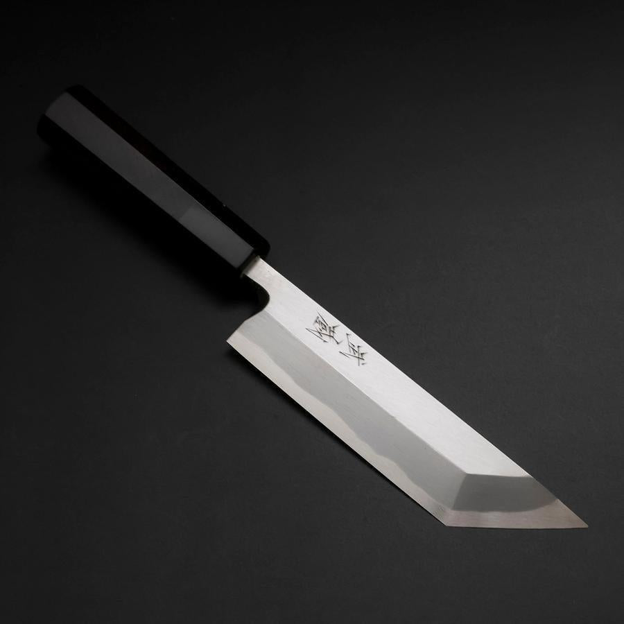 Unagisaki (Edo) Blue Steel #1 Hon-Kasumi Buffalo Ebony Handle 150mm-[Musashi]-[Japanese-Kitchen-Knives]