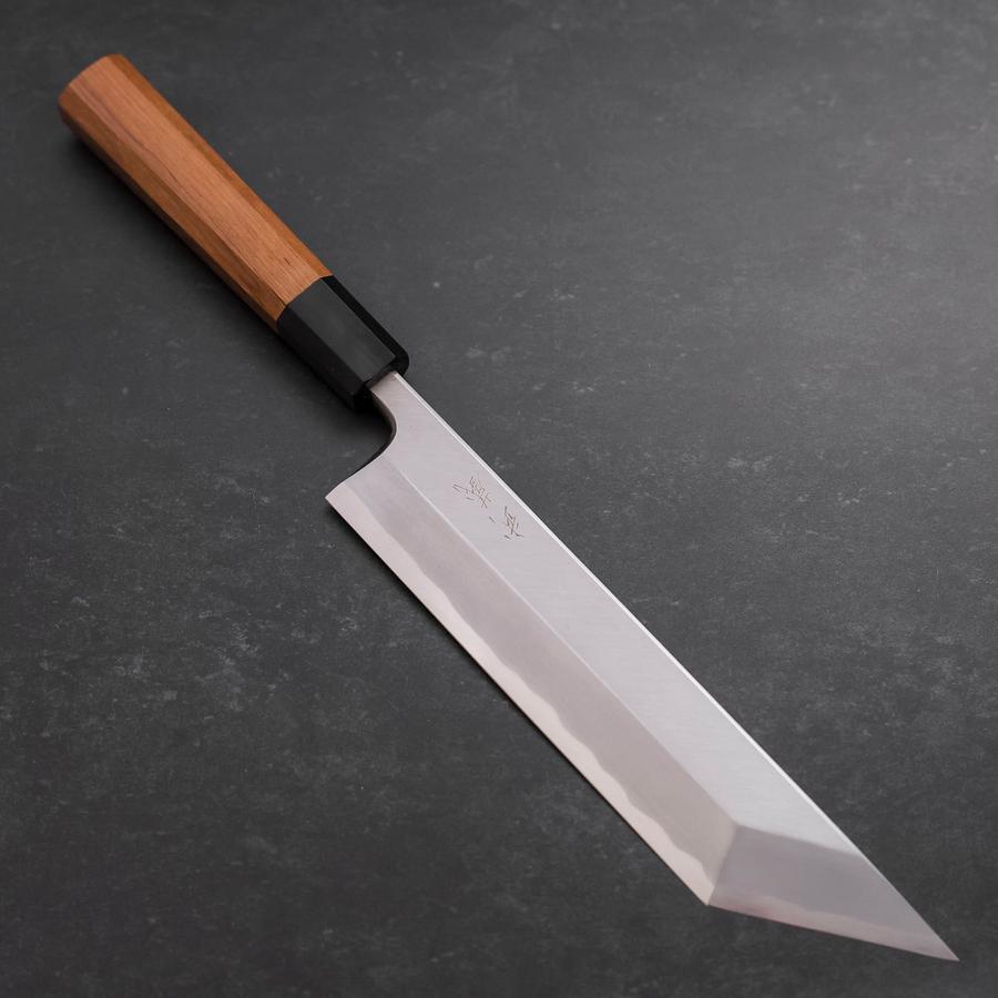 Unagisaki (Edo) White steel #2 Hon-Kasumi Buffalo Teak Handle 210mm-[Musashi]-[Japanese-Kitchen-Knives]