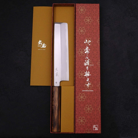 Usuba(Kanto) Blue Steel #2 Kasumi Sumi Urushi Handle 210mm