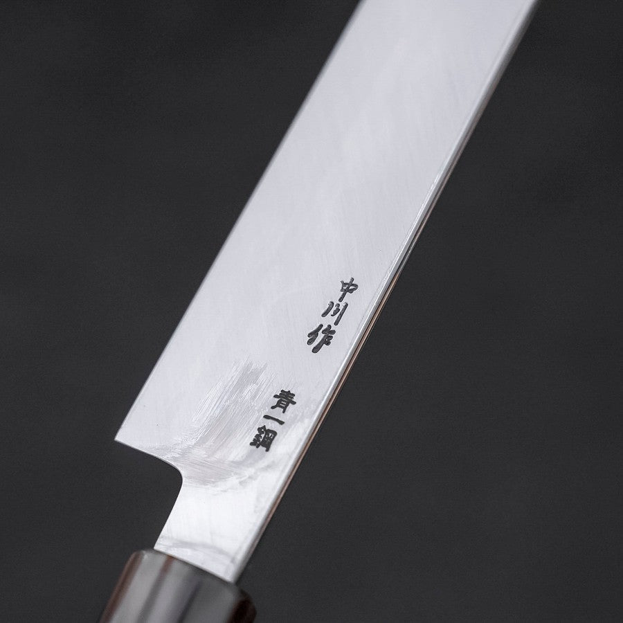 Yanagi Kiritsuke Blue Steel #1 Kasumi Buffalo Ebony Handle 270mm With Sheath (10.6”)