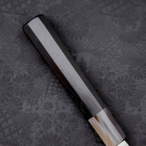 Yanagi Kiritsuke Blue Steel #1 Kasumi Buffalo Ebony Handle 270mm With Sheath (10.6”)
