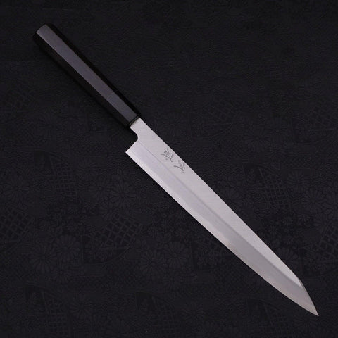 Yanagi Kiritsuke Blue Steel #2 Kasumi Buffalo Ebony Handle 240mm