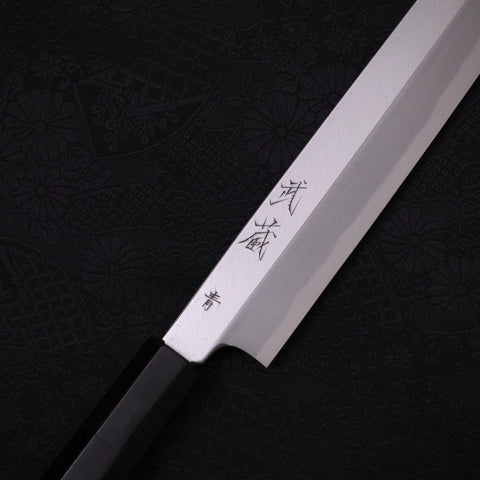 Yanagi Kiritsuke Blue Steel #2 Kasumi Buffalo Ebony Handle 300mm