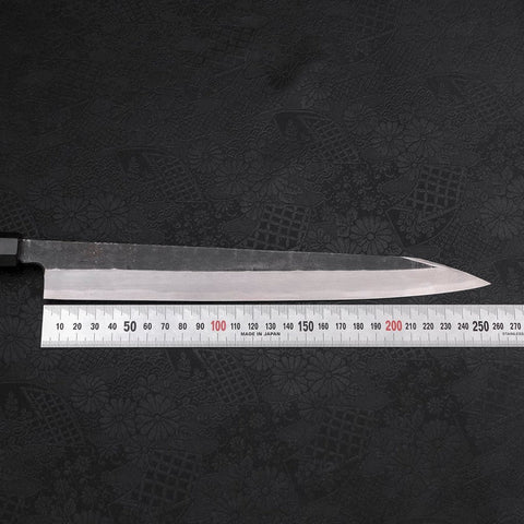 Yanagi Kiritsuke Blue Steel #2 Kurouchi Buffalo Ebony Handle 270mm