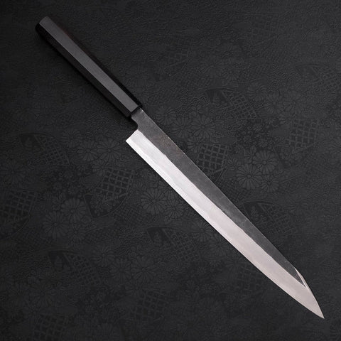 Yanagi Kiritsuke Blue Steel #2 Kurouchi Buffalo Ebony Handle 270mm