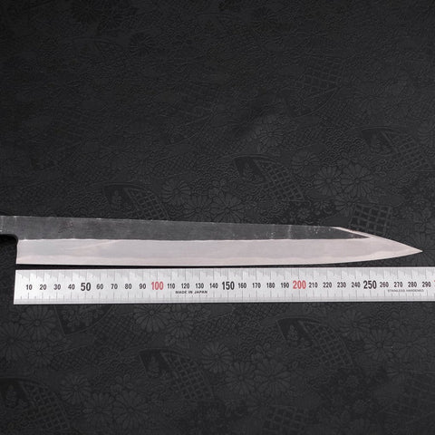 Yanagi Kiritsuke Blue Steel #2 Kurouchi Buffalo Ebony Handle 300mm