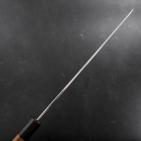 Yanagi Kiritsuke Silver Steel #3 Damascus Mirror Buffalo Teak Handle 300mm