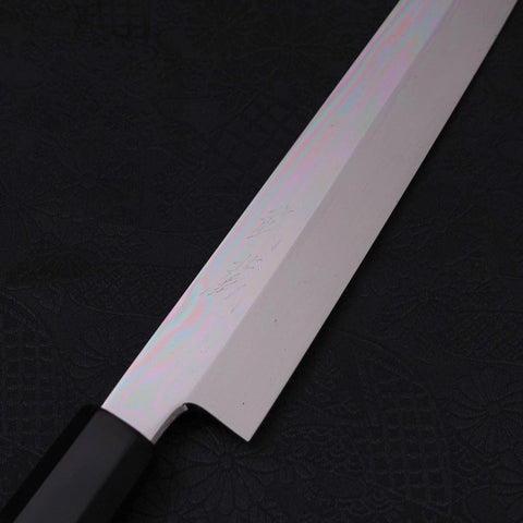 Yanagi Kiritsuke Silver Steel #3 Honyaki Mirror Buffalo Ebony Handle 270mm