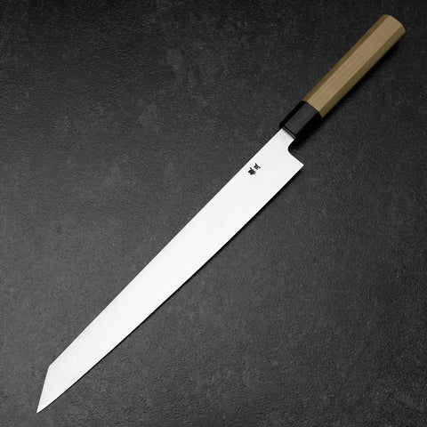 Yanagi Kiritsuke Silver Steel #3 Kasumi Buffalo Magnolia Handle 300mm