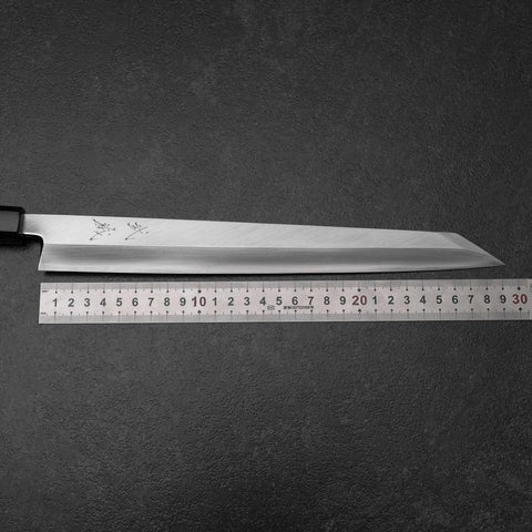 Yanagi Kiritsuke Silver Steel #3 Kasumi Buffalo Magnolia Handle 300mm