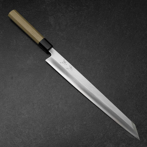 Yanagi Kiritsuke Silver Steel #3 Kasumi Buffalo Magnolia Handle 300mm