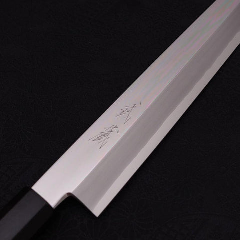 Yanagi Kiritsuke Silver Steel #3 Mirror Buffalo Ebony Handle 270mm