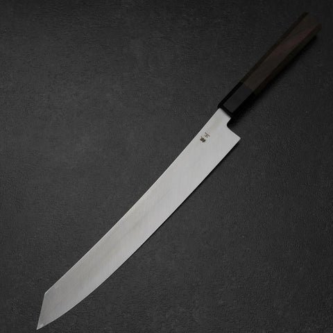 Yanagi Kiritsuke Silver Steel #3 Suminagashi Buffalo Walnut Handle 270mm