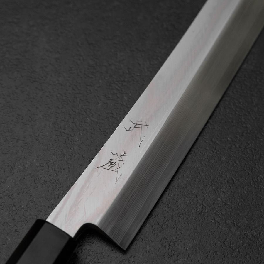 Yanagi Kiritsuke Silver Steel #3 Suminagashi Buffalo Walnut Handle 270mm