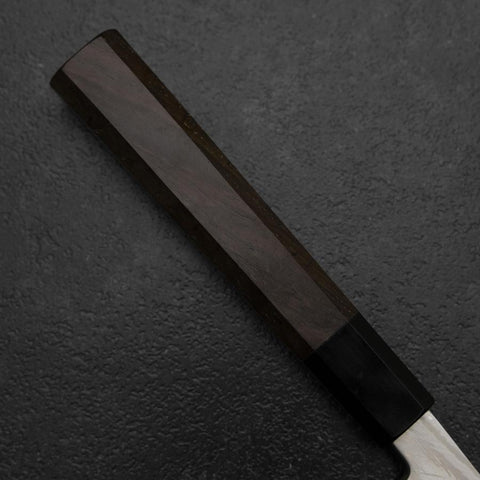 Yanagi Kiritsuke Silver Steel #3 Suminagashi Buffalo Walnut Handle 270mm