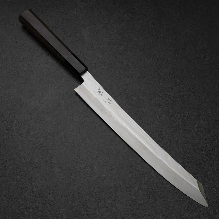 Yanagi Kiritsuke Silver Steel #3 Suminagashi Buffalo Walnut Handle 270mm