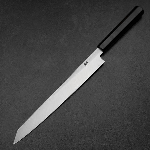 Yanagi Kiritsuke White Steel #2 Kasumi Buffalo Ebony Handle 270mm