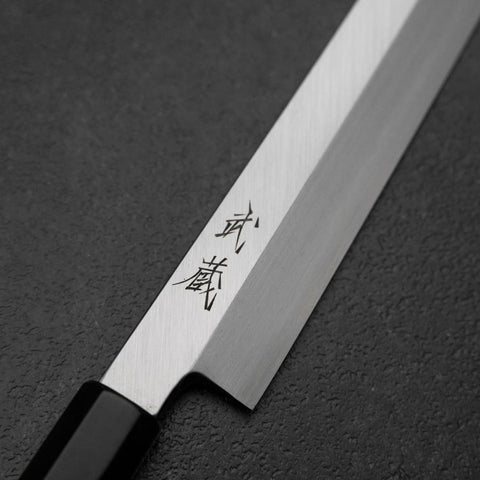 Yanagi Kiritsuke White Steel #2 Kasumi Buffalo Ebony Handle 270mm
