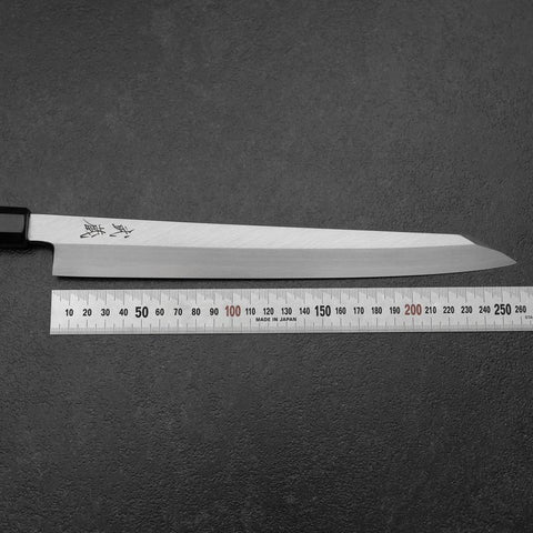 Yanagi Kiritsuke White Steel #2 Kasumi Buffalo Ebony Handle 270mm