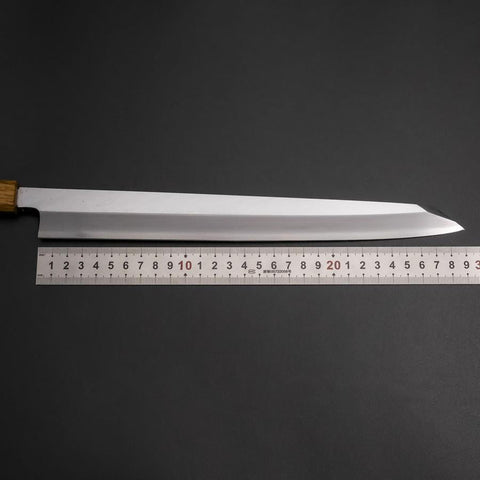 Yanagi Kiritsuke White Steel #2 Kasumi Yaki Urushi Handle 290mm