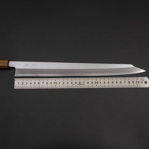 Yanagi Kiritsuke White Steel #2 Kasumi Yaki Urushi Handle 320mm