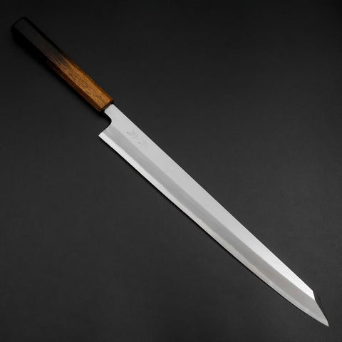 Yanagi Kiritsuke White Steel #2 Kasumi Yaki Urushi Handle 320mm