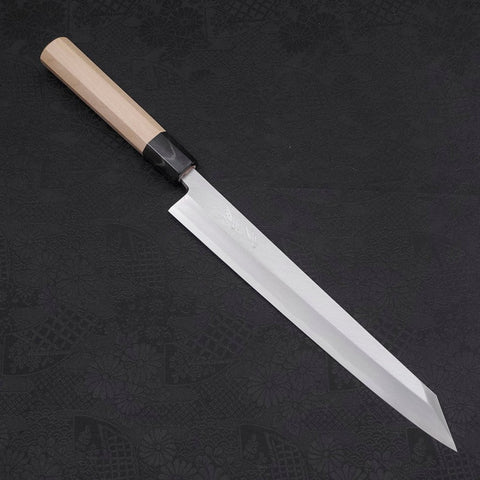 Yanagi Kiritsuke White Steel #2 Kasumi Buffalo Magnolia Handle 240mm