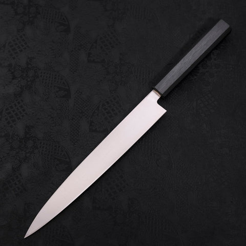 Yanagiba AUS-8 Polished Dark Blue Urushi Handle 240mm