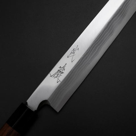 Yanagiba Blue Steel #2 Damascus Shitan Handle 330mm