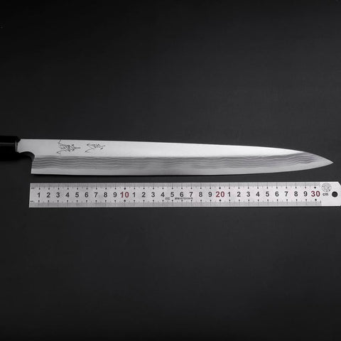 Yanagiba Blue Steel #2 Damascus Shitan Handle 330mm