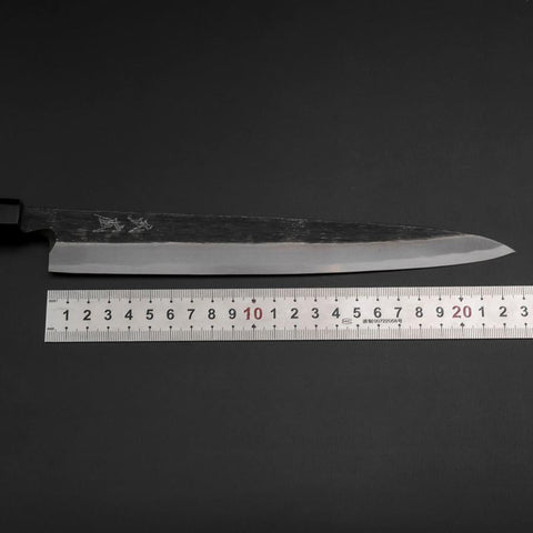 Yanagiba Blue Steel #2 Kurouchi Buffalo Ebony Handle 240mm