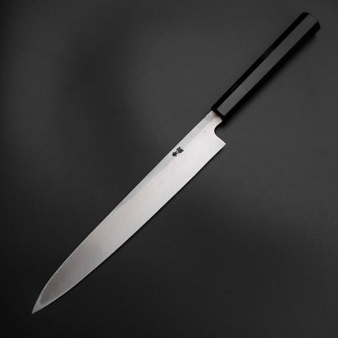 Yanagiba Blue Steel #2 Kurouchi Tsuchime Buffalo Ebony Handle 230mm