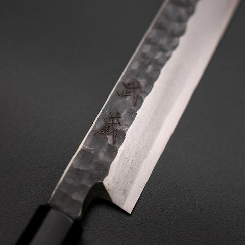 Yanagiba Blue Steel #2 Kurouchi Tsuchime Buffalo Ebony Handle 230mm