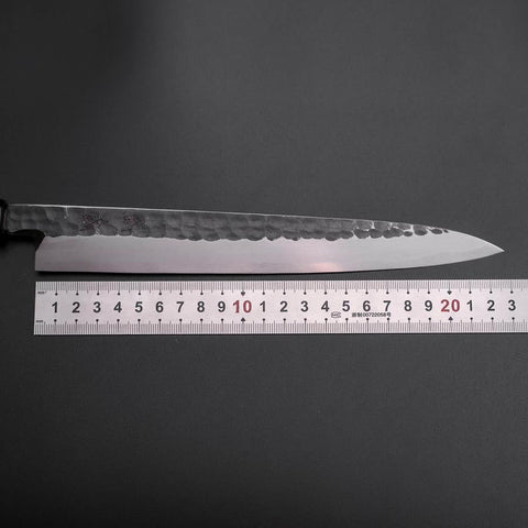 Yanagiba Blue Steel #2 Kurouchi Tsuchime Buffalo Ebony Handle 230mm
