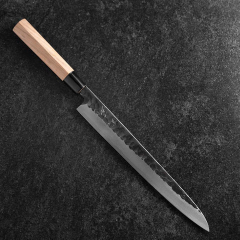 Yanagiba Blue Steel #2 Kurouchi Tsuchime Mango de Magnolia 270mm