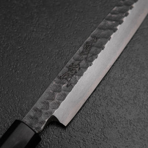 Yanagiba Blue Steel #2 Kurouchi Tsuchime Walnut Handle 165mm
