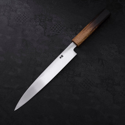 Yanagiba Blue Steel #2 Kurouchi Tsuchime Yaki Urushi Handle 200mm