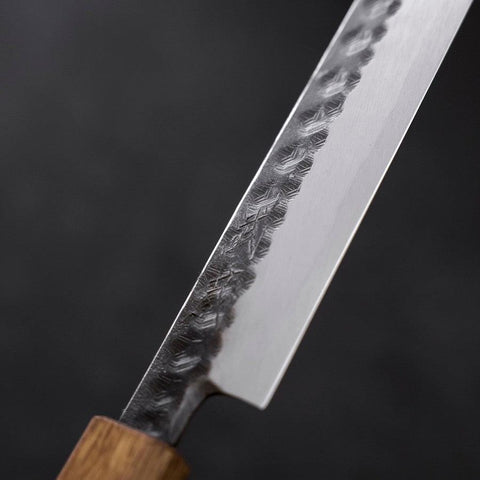 Yanagiba Blue Steel #2 Kurouchi Tsuchime Yaki Urushi Handle 200mm