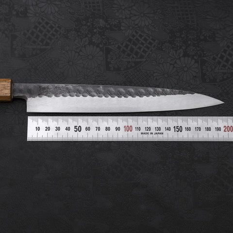 Yanagiba Blue Steel #2 Kurouchi Tsuchime Yaki Urushi Handle 200mm