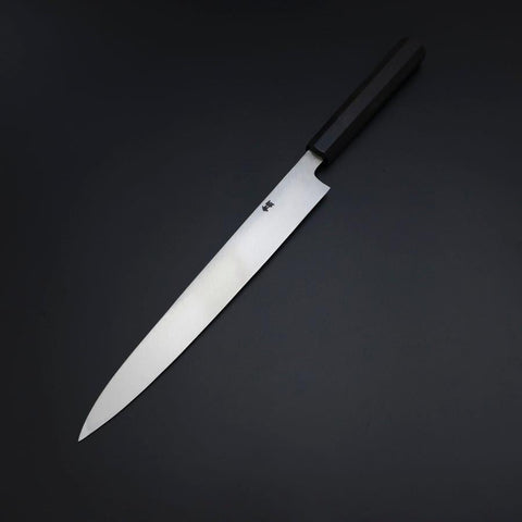 Yanagiba Blue Steel #2 Tsuchime Kurouchi Buffalo Ebony Handle 260mm